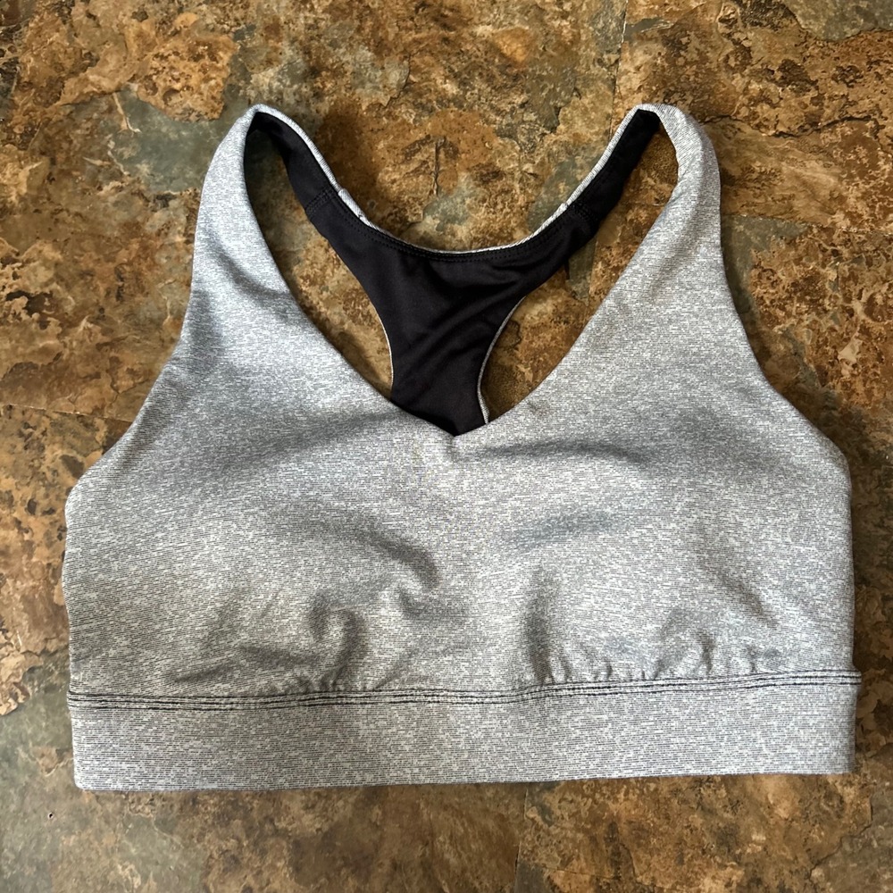 Tek Gear Wireless Racerback Sports Bra Womens Size Medium Gray Wirefree
